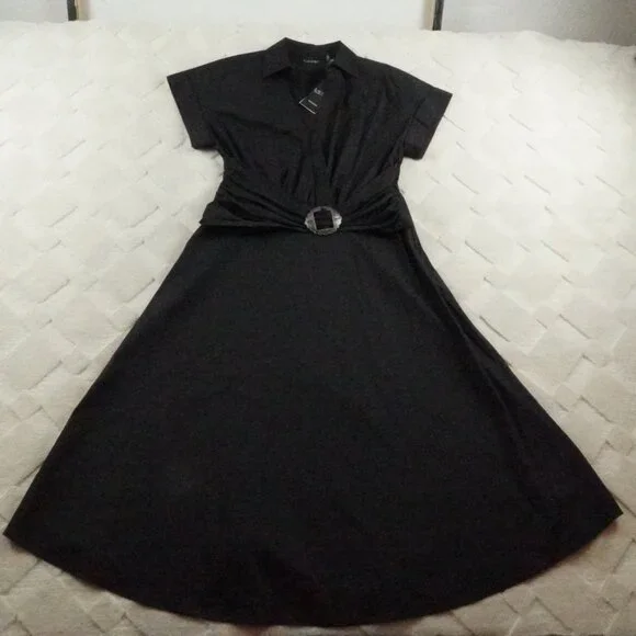 knee length dresses for ladies Western Midi Dress Black & White / 40 main image 0